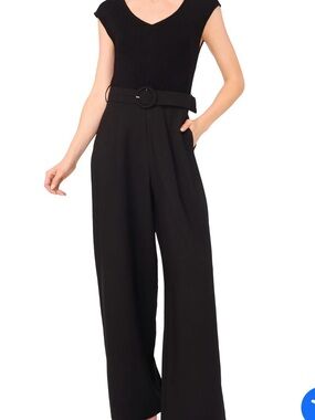 Ted Baker London Navy Wide-Leg Belted Jumpsuit